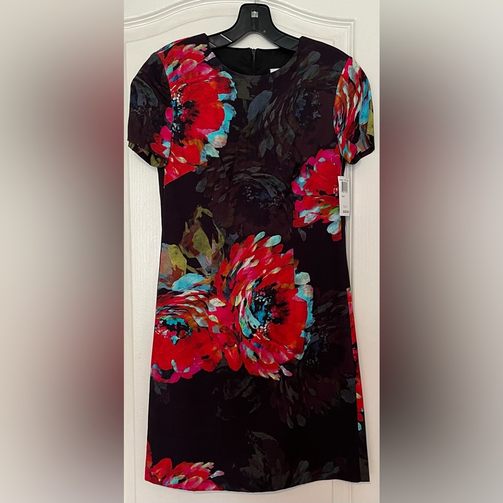 Trina Turk Natasha Watercolor Floral Sheath Dress, Sz 0